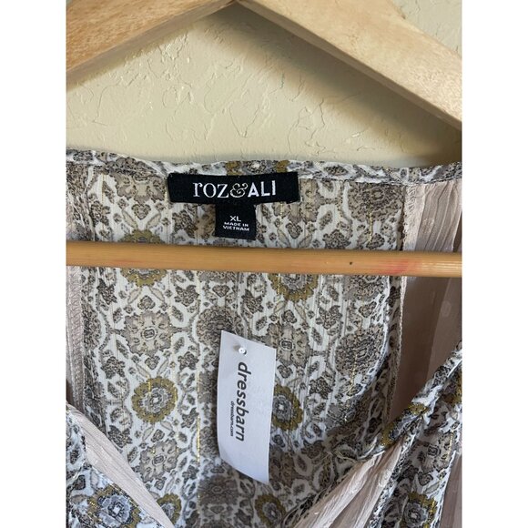 New! Roz & Ali Mixed Print Sheer Popover Blouse Top XL MSRP $40 - Picture 4 of 8